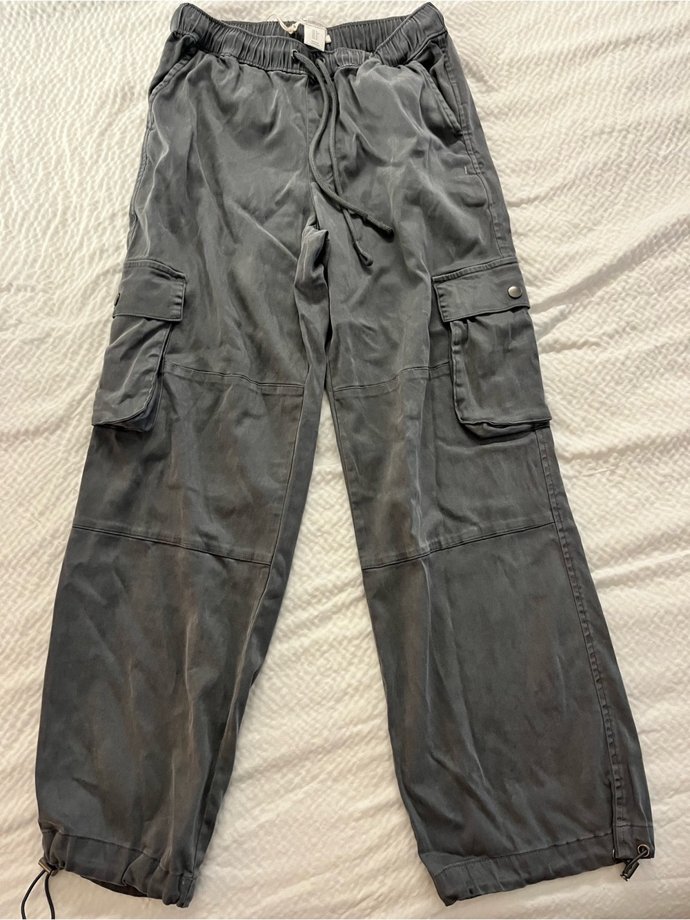 C&C California Slate Gray Straight-Leg Cargo Jumpsuit Pants